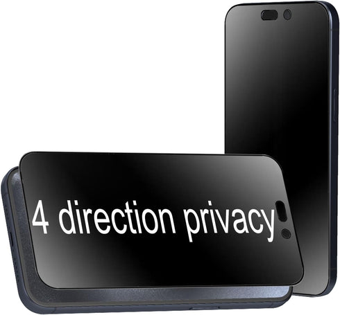 2 Pack 360 Degree Anti-glare Privacy Tempered Glass for iPhone 15 Pro Anti-Spy Matte Screen Protector Film 6.1 inch