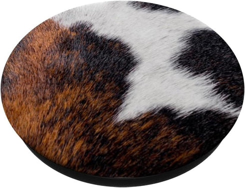 Cowhide Skin Spots with Black Brown White Farm Animal Skin PopSockets PopGrip: Swappable Grip for Phones & Tablets PopSockets Standard PopGrip