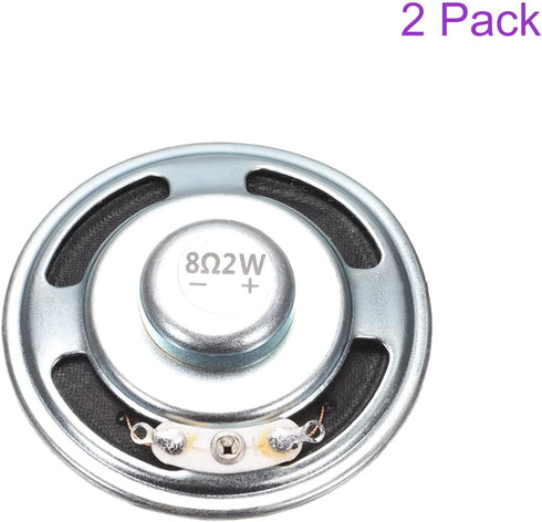 DMiotech 2 Pack 2W 8 Ohm 50mm Diameter DIY Magnetic Speaker, Round Shape Internal Replacement Loudspeaker