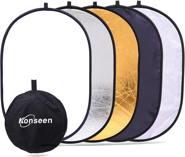 Konseen 5 in 1 Camera Lighting Reflector Kit, 40"x 60" Portable Multi-Disc for Photography