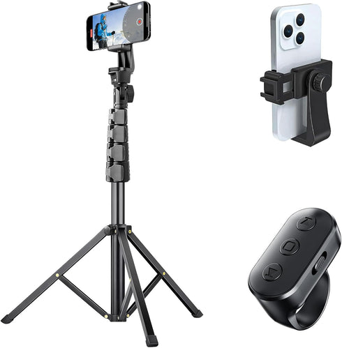 LenTok Phone Tripod Stand with Remote Zoom for Video Recording, Vlog Metal Selfie