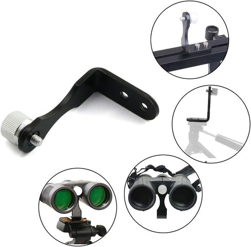 HJ Garden Binocular Tripod Mounting Adapter, L-Shaped Mount Holder for Binocular Telescope and Camera