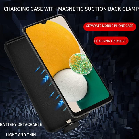 Battery Case for Samsung Galaxy A13 5G, Slim Portable Protective Extended Battery Charging Case with Screen Protector