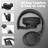 ZIHNIC Active Noise Cancelling Headphones, 60H Playtime Wireless Bluetooth Headset, Low Latency, Black
