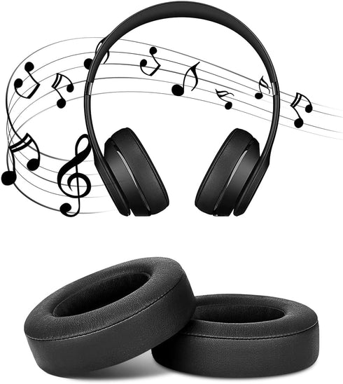 ELZO Premium Leatherette Replacement Ear Pads for Beats Solo 2 & Solo 3 Wireless Bluetooth Headphones