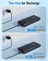 GrnOas.E Bank,10000mAh 22.5W Cables4 2 Powerbank,5V/3A Power Max Portable Charger Built in Outputs Inputs External