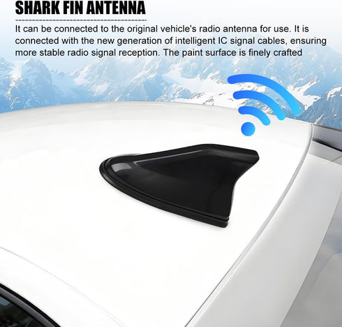 SWPHRT Car Shark Fin Antenna Cover, Vehicle Top Roof Aerials AM FM Radio Signal Base with Adhesive Tape, Automotive