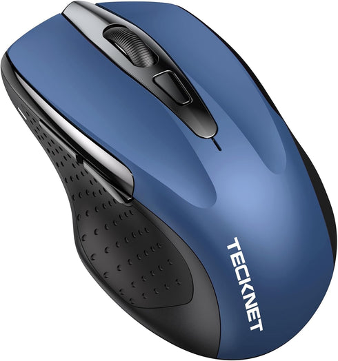 TECKNET Wireless Mouse, 2.4G & BT5.0/3.0 Silent Mouse, 4800 DPI, 6 Buttons, Wide Compatibility - Blue