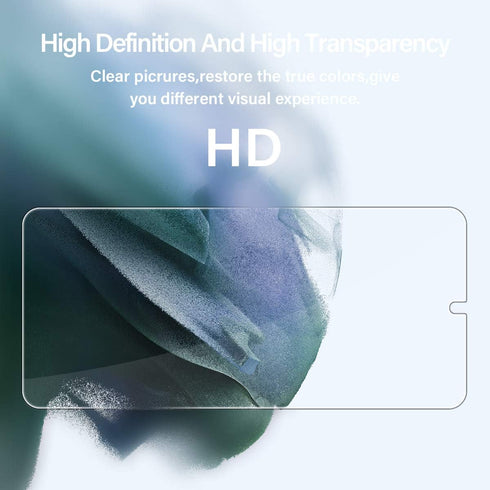 Galaxy S21 Tempered Glass Screen Protector + Camera Lens Protector, 2 + 2 Pack, Case Friendly