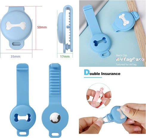 Skywin Silicone Case Compatible with Apple Tracker for Pet Collar, Secure Dog Collar Clip Holder for GPS Tracking Device