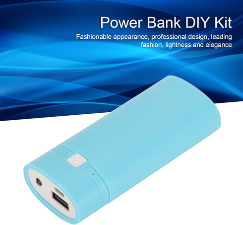 USB Power Bank, Portable ABS Lightweight 2x18650 DIY Power Bank Box for MP4, Fashionable Blue
