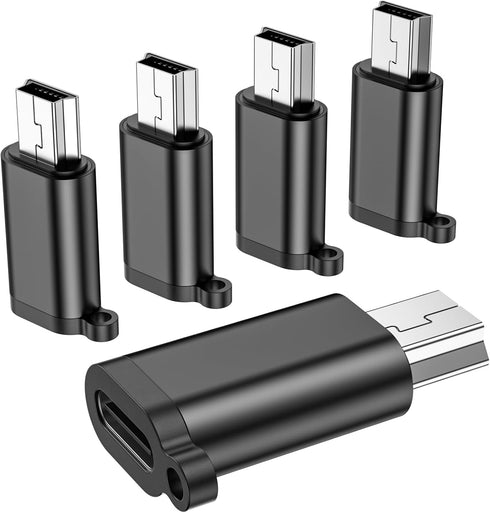 Fidioto USB Mini Adapter,USB-C to Mini-USB Adapter, Type C Female to Mini USB