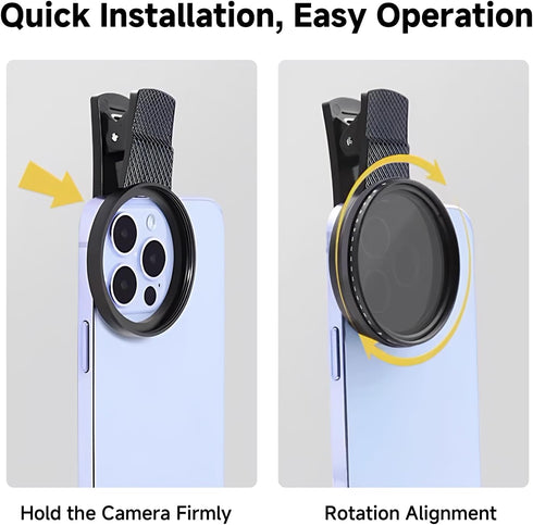 Ryetvok 52mm Set, 17 16 15 14 13 12 11 CPL Filter for Phone Camera with Lens Clip HD Circular Polarizer Polarizing