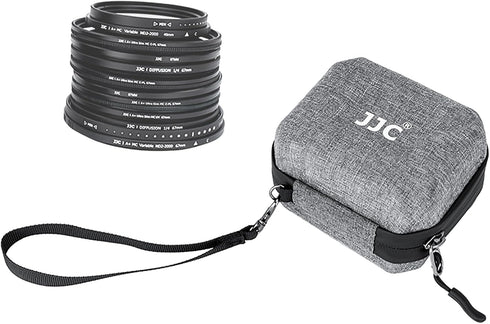 JJC Hard Shell Camera Lens Filter Case, Water Resistant & Dustproof, Up to 67mm, Includes Microfiber Cleaning Cloth