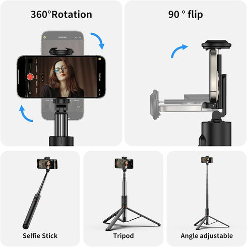 Joyful Energy 72 Inch Joyful Tripod Stand and Selfie Stick Expandable Phone Tripod Stand with Remote Control and Cool