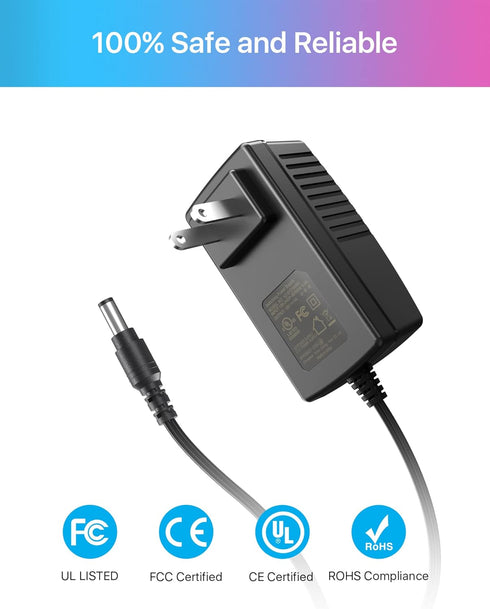 ZOSI DC 12V 1A 1000mA US CCTV Power Supply Adapter, 3m Long Power Cords for Home Security Camera