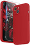 SURPHY iPhone 13 Case (6.1", 2021) - Red Liquid Silicone with Screen Protector, Camera Protection & Soft Microfiber