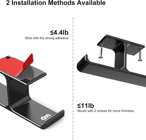 Headset Headphone Stand Hanger Under Desk, Patented Aluminum Holder Hook, Compatible with PC Gaming DJ Headsets
