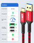 SUNGUY USB C Cable 3FT, 10Gbps USB C 3.1 Gen2 USB A to C Data Cable 3A Fast Charging Compatible with iPhone 15/15 Pro