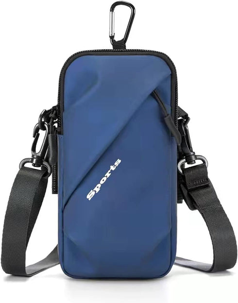 Phone Holder Armband, Small Crossbody Shoulder Bag with Arm Band for iPhone and Android, Blue