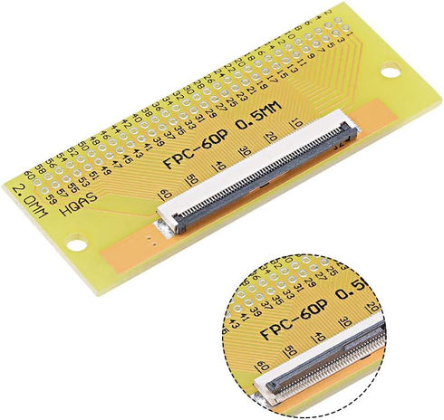 uxcell FFC FPC 60 Pin 0.5mm Pitch to DIP 2.0mm PCB Converter Board Adapter
