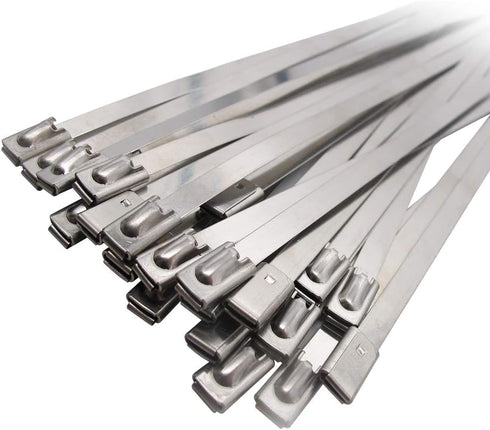 Superun Metal Zip Ties, 5.9 Inch Stainless Steel Cable Ties, Heavy Duty Pack of 100 pcs