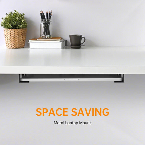 3 PCS Under Desk Laptop Mount with Anti-Scratch Felt Board, Durable Holder Tray for Laptop Storage