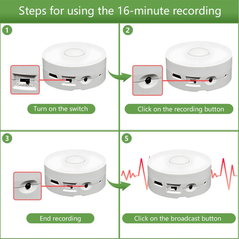 XLW Recorder,16Min Pillow.16MB (2P Voice Voice Recording Button for Stuffed Animals, Bear,Crafts Record Custom Messages