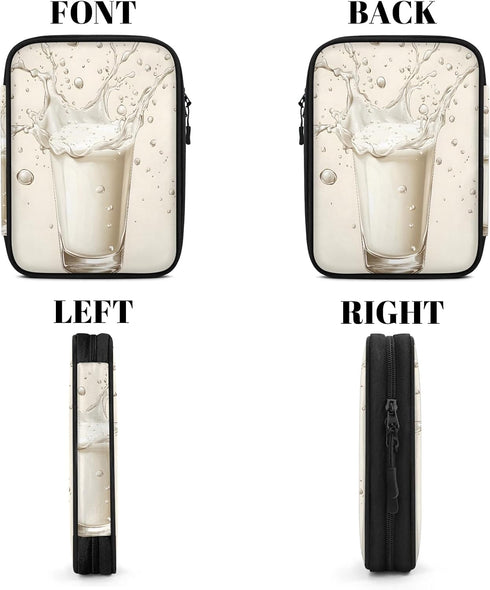 Milk Drinks Cord Organizer Travel Pouch Tech Electronic Accessories Case Funny Cable Storage Bag for Charger, SD Card