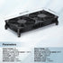 xiaoqijia Dual140mm 10-Speed IPX5 5V 12V Adjustable Cooling Case Fan for Receiver DVR Xbox TV Box Router USB/DC Power