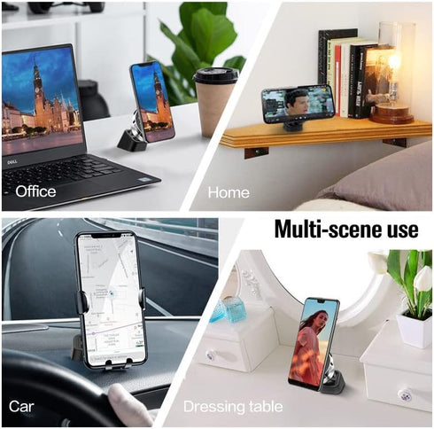 2 Pack Car Dashboard Stand, Stick-on Base Mount for Table Phone Holder Bracket, Desktop Wireless Charger Magnetic Clip