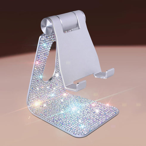Erolagomat Bling Crystal Phone Stand for Desk,Glitter Adjustable Cell Phone Holder, Desktop Holder