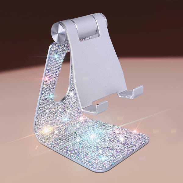 Erolagomat Bling Crystal Phone Stand for Desk,Glitter Adjustable Cell Phone Holder, Desktop Holder