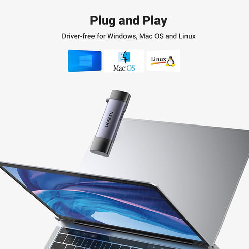 UGREEN Micro SD Card Reader Adapter, USB C USB 3.0 for SD SDHC SDXC MicroSD, Compatible with iPhone 15