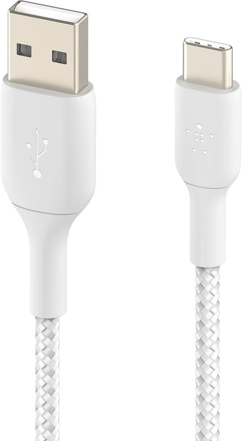 Belkin 3.3ft Braided USB-C to USB-A Cable - Compatible with iPhone 15, Samsung Galaxy, Pixel, iPad Pro, Nintendo Switch