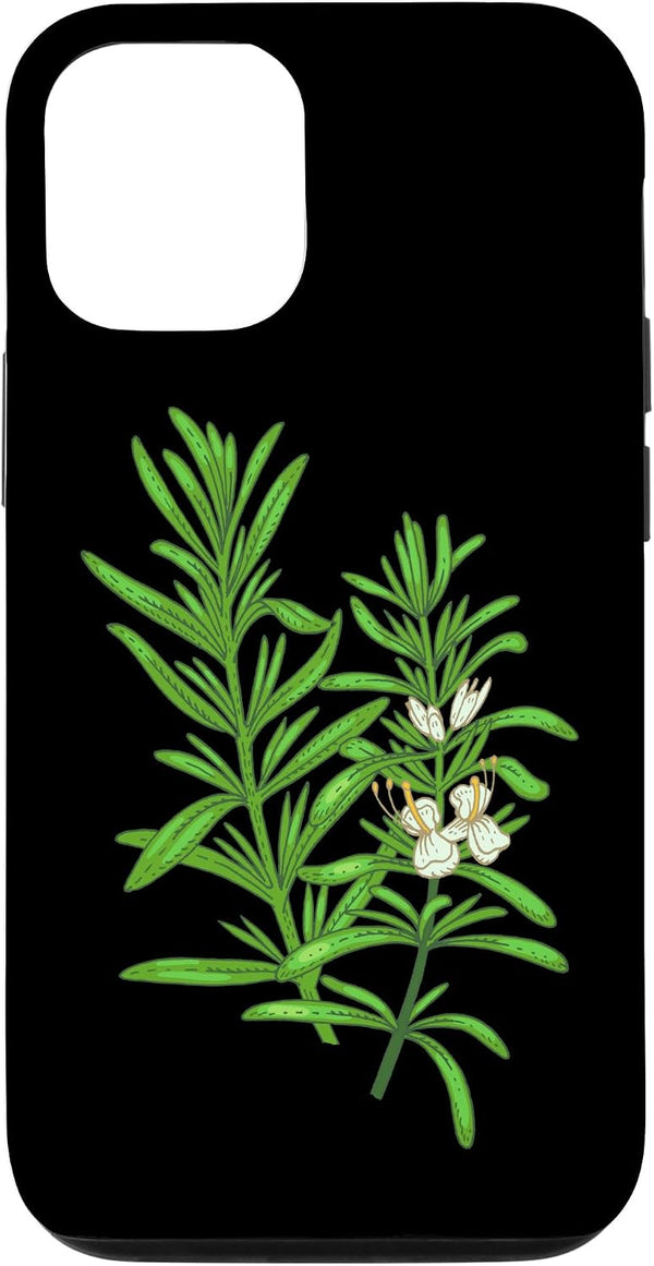 Big Herbs Color Line Graphic Rosemary iPhone 12/12 Pro Herb Plant Retro Vintage Drawing Art - Rosemary Case