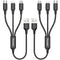 Puxnoin Multi Charging Cable, 2Pack Short 1FT Braided Universal 3 in 1 USB Cable with Type-C, Micro USB Connectors