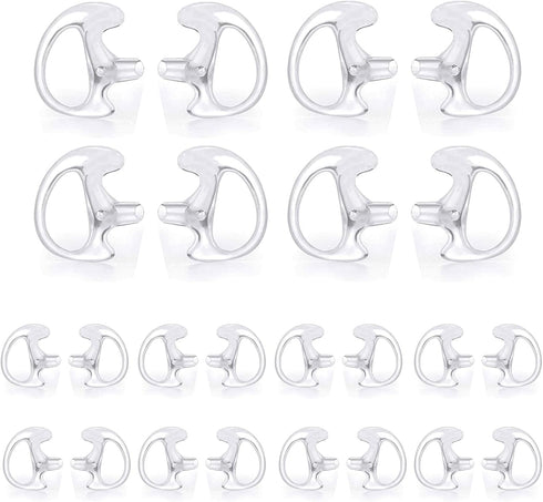 Walkie Talkie Acoustic Tube Earpiece Replacement Earmold Earpiece Earbud Earplug Ear Mold, Soft Silicone (Pair of 12)