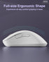 SM66 White Silent Dual Mode Wireless Mouse, Bluetooth/2.4GHz, Adjustable 4200 DPI, Rechargeable for PC, Mac