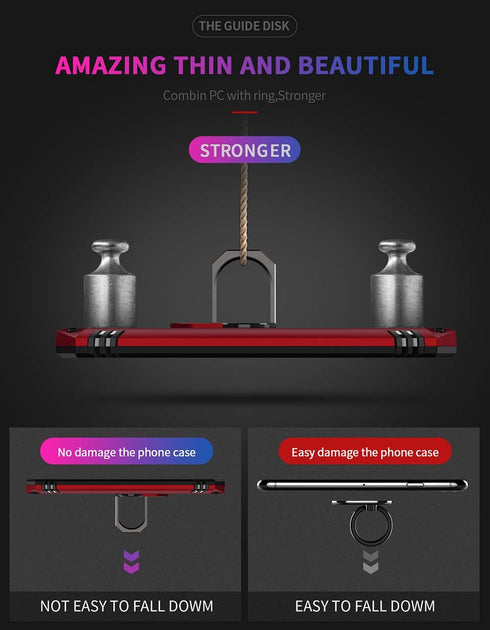 Military Grade Drop Impact Case for Motorola Moto G6, 360 Metal Rotating Ring Kickstand Holder - Rose Gold
