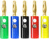 Oiyagai 20pcs Audio Speaker Wire Cable Banana Plugs, Screw Type Connectors 4mm (Gold-Plated)