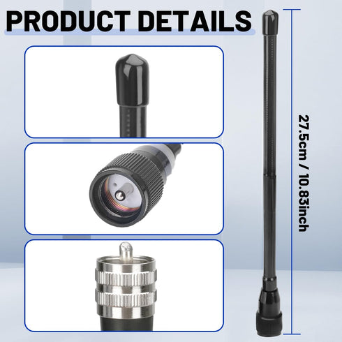 Arridioter 27MHz PL259 Connector,9.84ft RG58 CB Radio Antenna Magnetic Base Kit with BNC Coaxial Cable Compatible