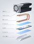 GRAUGEAR M.2 2280 SSD Heatsink, Dual Copper Heat Pipes, 25mm Cooling Fan with PWM Control, Aluminum Plate-Fin Design,
