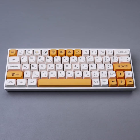 PBT Dye-Sub Keycaps, 138 Keys XDA Profile Honey Milk Keycaps Set, Fit for 61/64/87/104/108 Mechanical Keyboard, Cherry