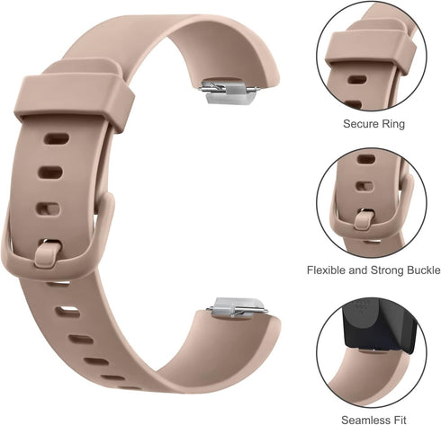 Tobfit 6 PACK Sport Bands for Fitbit Inspire 2, Soft Silicone Waterproof Straps Replacement Wristbands