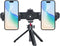 Hiyoo Universal Dual Cell Phone Holder Smartphone Tripod Mount Adapter, 360 Rotation Adjustable
