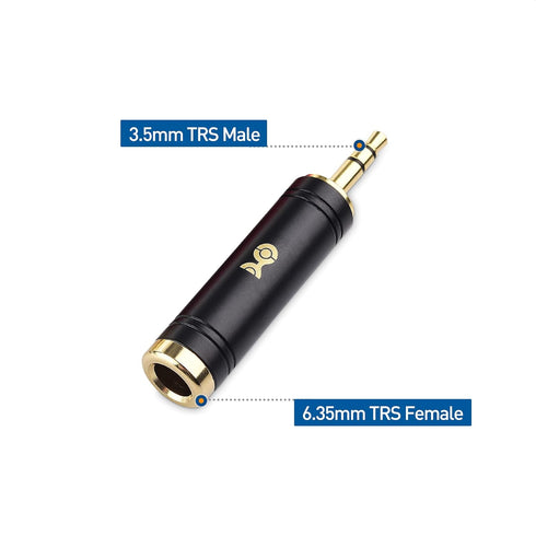Cable Matters 2-Pack 3.5mm to 1/4 Adapter, 1/8 Male to 1/4 Female Microphone Adapter Jack for Headphones
