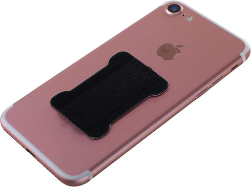 Ultra Slim Cellphone Strap Holder for Back of Phone - Loopy Finger Grip with Adhesive (Black, 2 Packs)