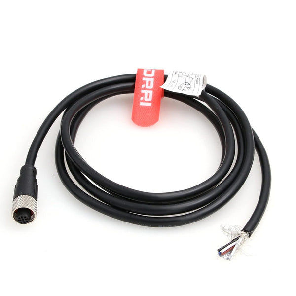 DRRI Industrial Sensor Cable M12 4-Pin Female A-Code Aviation Connector to Open End Electrical Shielded Cable