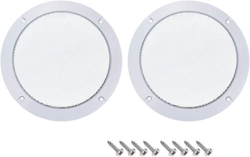 uxcell 2pcs 5" Mounting Hole Diagonal Distance Speaker Grill Mesh Decorative Circle Woofer Guard Cover, White